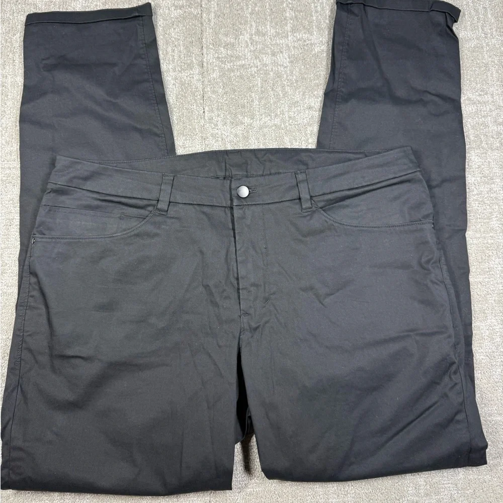Lululemon ABC Cotton Straight Slim Black Pant Men Size 36